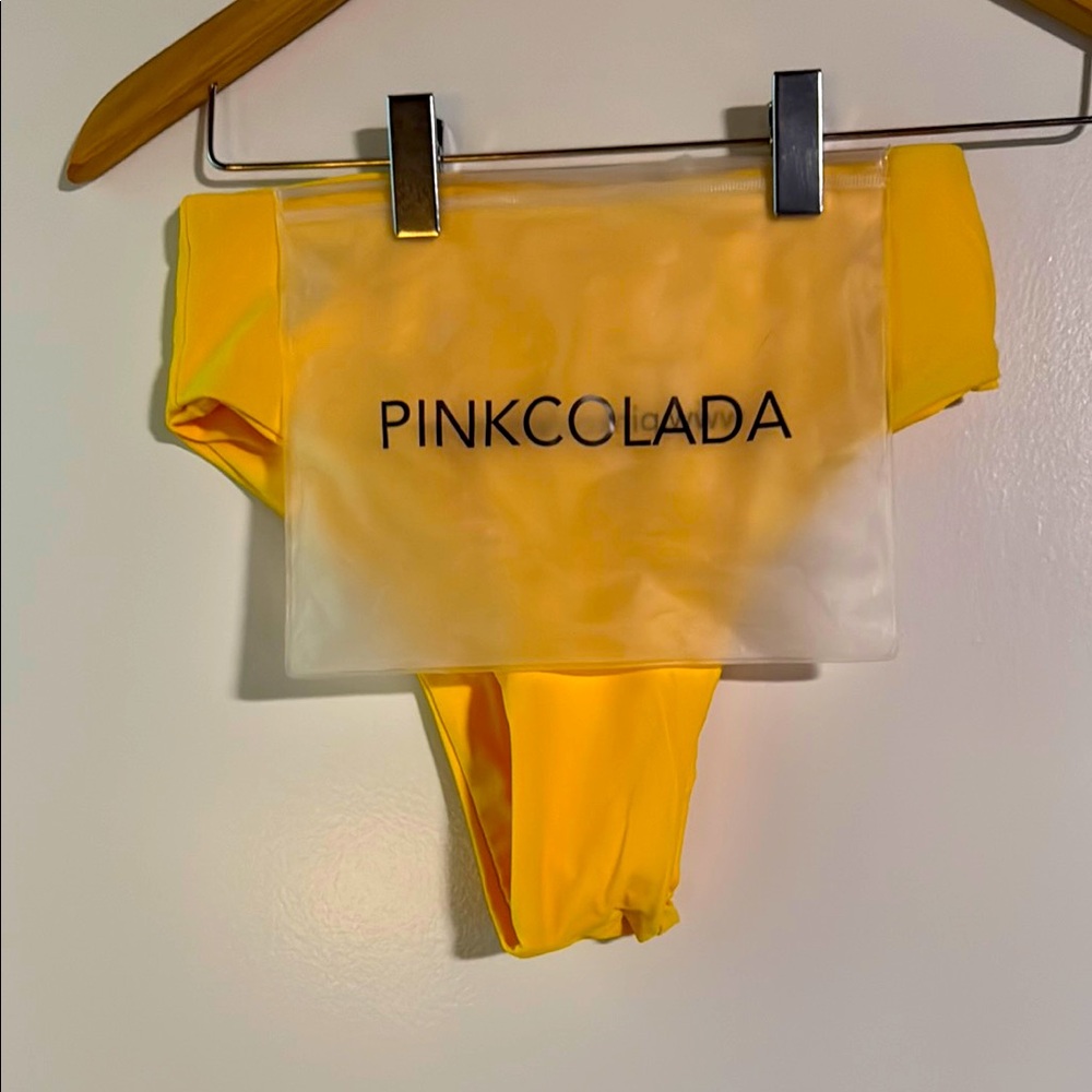 Pinkcolada Mango Yellow bikini bottoms. Size S-M
